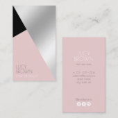 Eleganter moderner geometrischer Silberkosmetologe Visitenkarte (Vorne/Hinten)