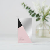 Eleganter moderner geometrischer Silberkosmetologe Visitenkarte (Stehend Vorderseite)