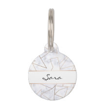 eleganter, moderner, geometrischer weißer Marmor d