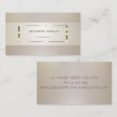 Eleganter, moderner, gestreifter, goldener Rahmen Visitenkarte (Vorne/Hinten)