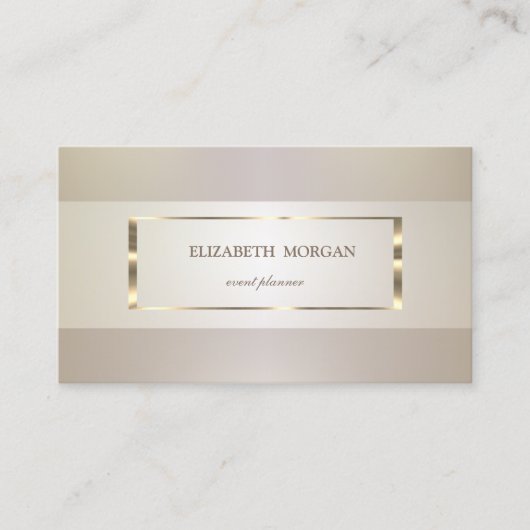 Eleganter, moderner, gestreifter, goldener Rahmen Visitenkarte (Vorderseite)