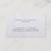 Eleganter moderner girly silberner visitenkarte (Rückseite)