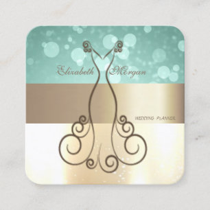 Eleganter moderner Glamour, Falsches Gold, Bokeh,  Quadratische Visitenkarte