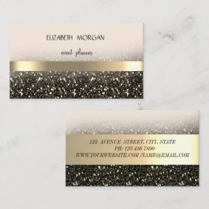 Eleganter moderner Glitter Bokeh, Goldene Streifen Visitenkarte