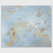 Eleganter, moderner Glitzer aus Gold und hellblaue Geschenkpapier (Flach)