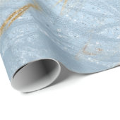 Eleganter, moderner Glitzer aus Gold und hellblaue Geschenkpapier (Rolleneckpunkt)