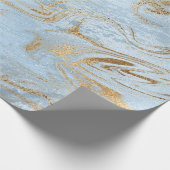 Eleganter moderner Glitzer aus Gold und hellblauem Geschenkpapier (Ecke)