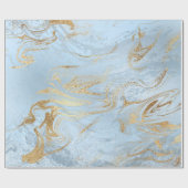 Eleganter moderner Glitzer aus Gold und hellblauem Geschenkpapier (Flach)