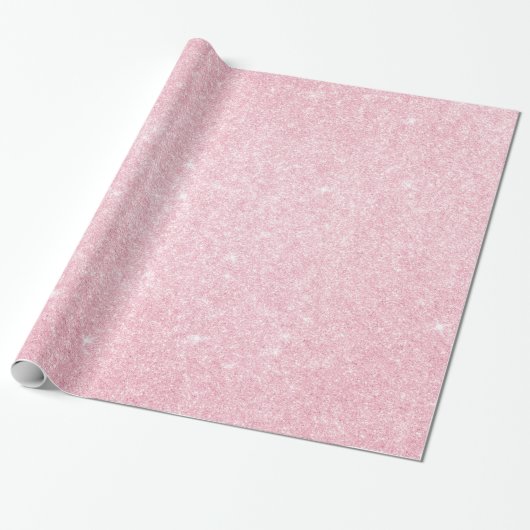 Eleganter, moderner Glitzer aus rosa Rosengold Geschenkpapier (Ungerollt)
