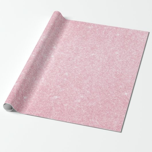 Eleganter, moderner Glitzer aus rosa Rosengold Geschenkpapier (Ungerollt)