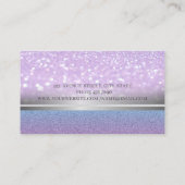 Eleganter moderner Glitzer Bokeh, Silberstreifen,  Visitenkarte (Rückseite)