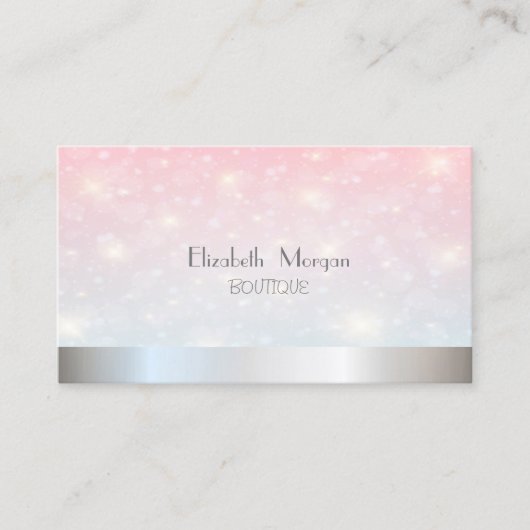 Eleganter Moderner Glitzer Bokeh ,Silver Visitenkarte (Vorderseite)