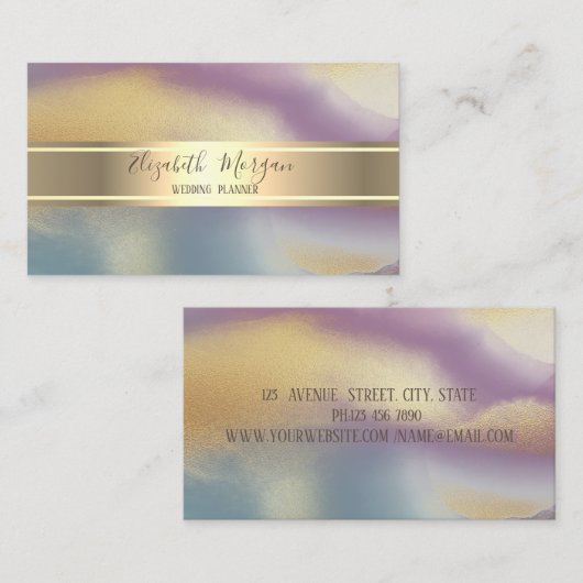 Eleganter moderner Glitzer, goldener Streifen farb Visitenkarte (Vorne/Hinten)