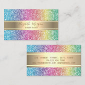 Eleganter, moderner Glitzer, Goldstreifen Visitenkarte (Vorne/Hinten)