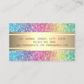 Eleganter, moderner Glitzer, Goldstreifen Visitenkarte (Rückseite)