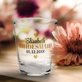 Eleganter moderner Glitzer Herz Custom Wedding Par Schnapsglas