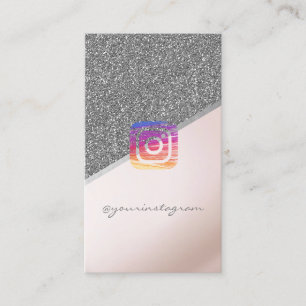 Eleganter moderner Glitzer, Instagram Social Media Visitenkarte
