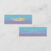 Eleganter moderner Glitzer Ombre, Brush Stroke Mini Visitenkarte (Vorne/Hinten)
