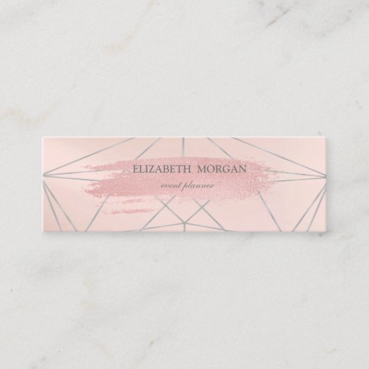 Eleganter moderner Glitzer Pinselstrich, geometris Mini Visitenkarte (Vorderseite)