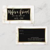 Eleganter moderner Glitzer-Rahmen, Marmorverweiska Empfehlungskarte (Vorne/Hinten)