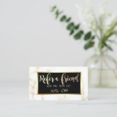 Eleganter moderner Glitzer-Rahmen, Marmorverweiska Empfehlungskarte (Stehend Vorderseite)