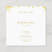 Eleganter moderner Gold Confetti Handschrift Text Quadratische Visitenkarte (Rückseite)