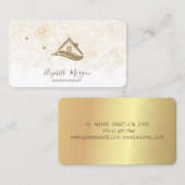 Eleganter moderner Gold Confetti Malservice Visitenkarte (Vorne/Hinten)