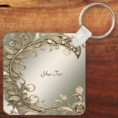 Eleganter, moderner Gold dekorativer Schlüsselanhä Schlüsselanhänger (Rückseite)