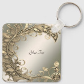 Eleganter, moderner Gold dekorativer Schlüsselanhä Schlüsselanhänger (Rückseite)