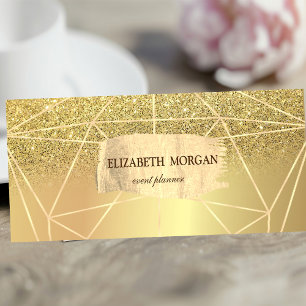 Eleganter Moderner Gold Glitter Pinselstrich Geome Mini Visitenkarte