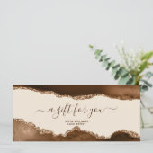 Eleganter moderner Gold Glitzer Brown Agate (Stehend Vorderseite)