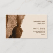 Eleganter moderner Gold Glitzer Brown Agate Visitenkarte (Rückseite)