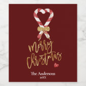 Eleganter moderner Gold Glitzer Frohe Weihnachtscr Weinetikett (Einzelnes Label)