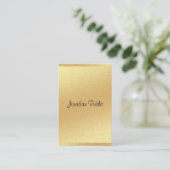 Eleganter moderner Gold Glitzer Handgeschriebenes  Visitenkarte (Stehend Vorderseite)