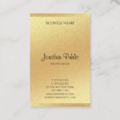 Eleganter moderner Gold Glitzer Handgeschriebenes  Visitenkarte (Rückseite)