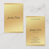 Eleganter moderner Gold Glitzer Handgeschriebenes  Visitenkarte (Vorne/Hinten)