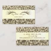 Eleganter moderner Gold Glitzer, Imitate Lashes Visitenkarte (Vorne/Hinten)