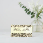 Eleganter moderner Gold Glitzer, Imitate Lashes Visitenkarte (Stehend Vorderseite)