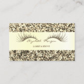 Eleganter moderner Gold Glitzer, Imitate Lashes Visitenkarte (Vorderseite)