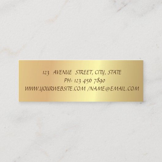 Eleganter moderner Gold Glitzer Pinselstrich, geom Mini Visitenkarte (Rückseite)