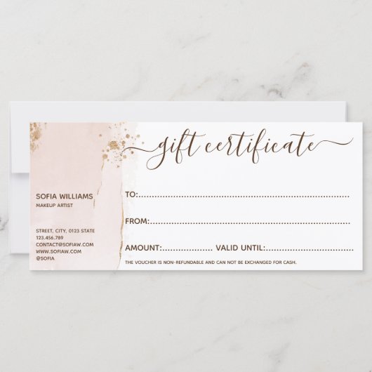 Eleganter moderner Gold Glitzer Rosa Rosa (Rückseite)