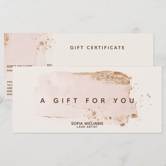 Eleganter moderner Gold Glitzer Rosa Rosa (Vorne/Hinten)