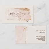 Eleganter moderner Gold Glitzer Rosa Rosa Visitenkarte (Vorne/Hinten)