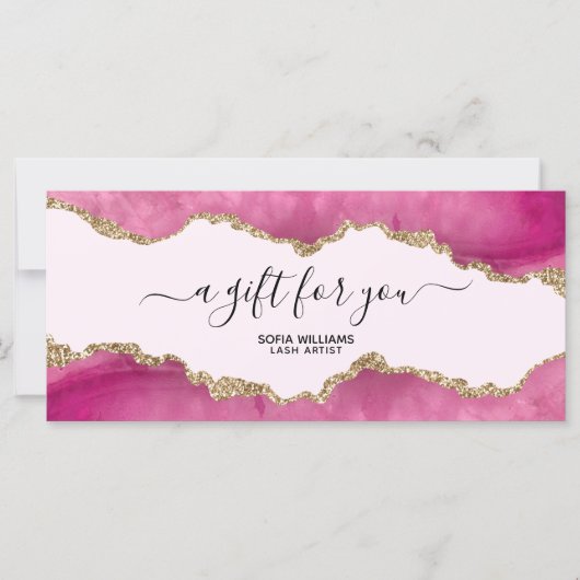 Eleganter moderner Gold Glitzer Rosa Tor (Vorderseite)