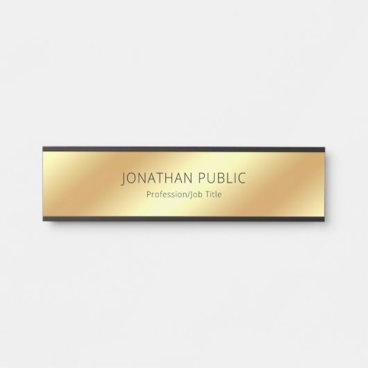 Eleganter, moderner Gold Look Design Glamour Templ Türschild (Vorderseite )