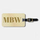 Eleganter moderner Gold Metallic-mit Monogramm Nam Gepäckanhänger (Vorderseite horizontal)