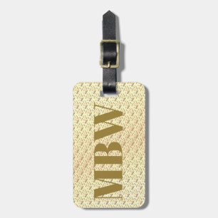 Eleganter moderner Gold Metallic-mit Monogramm Nam Gepäckanhänger