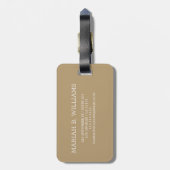 Eleganter moderner Gold Metallic-mit Monogramm Nam Gepäckanhänger (Rückseite vertikal)