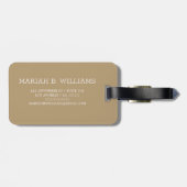 Eleganter moderner Gold Metallic-mit Monogramm Nam Gepäckanhänger (Rückseite horizontal)
