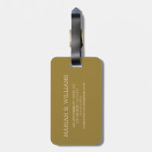 Eleganter moderner Gold Metallic-mit Monogramm Nam Gepäckanhänger (Rückseite vertikal)